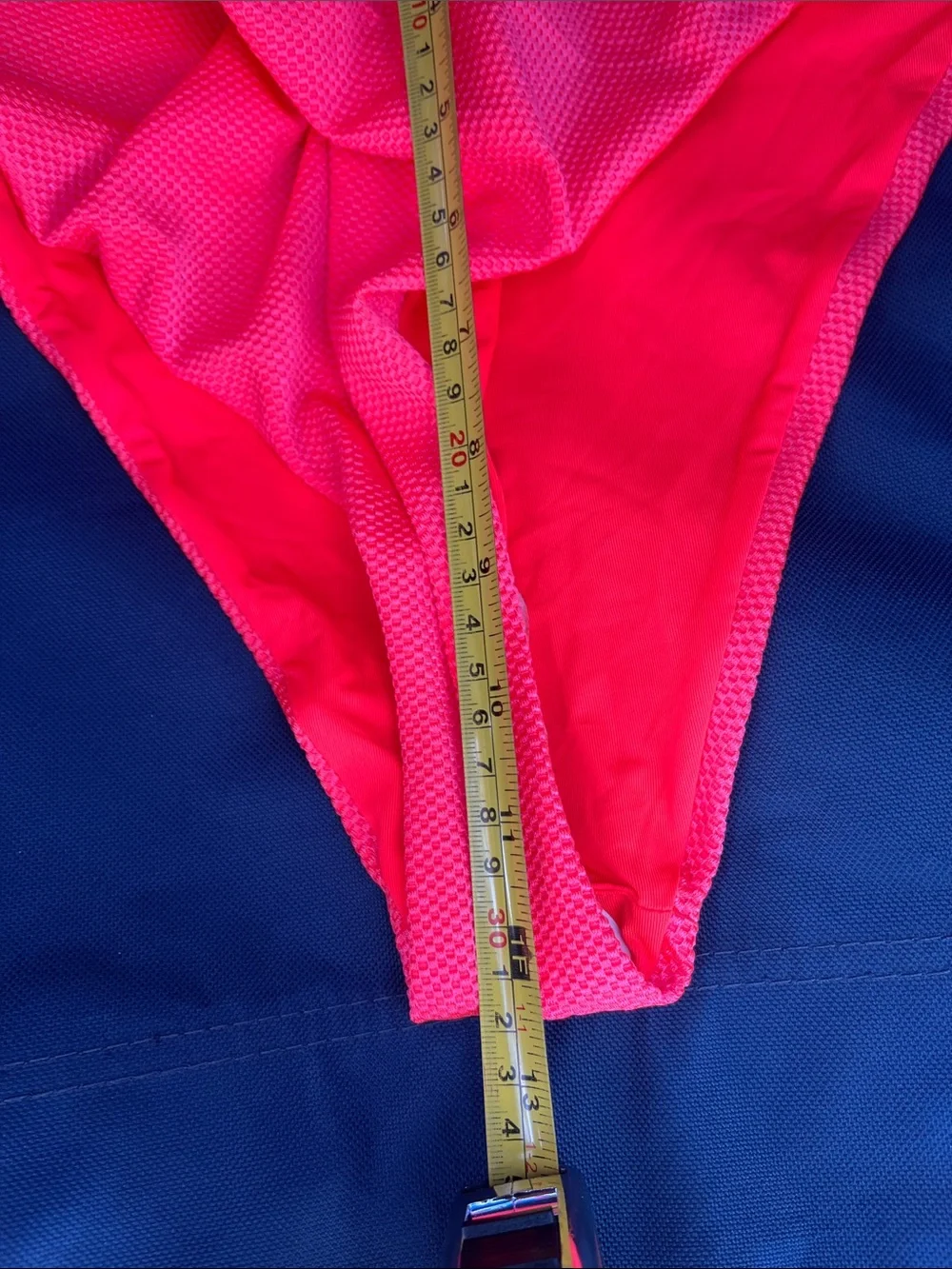 aerie High-Rise Textured Bikini Bottom — Neon Coral Pink